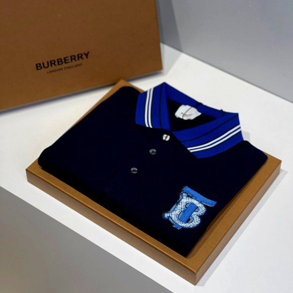 Burberry Men Polo Shirt Size:Small Cotton